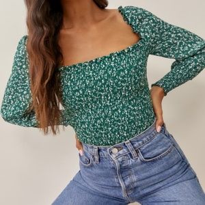 REFORMATION Parsley Pinto Top Rise S NWOT